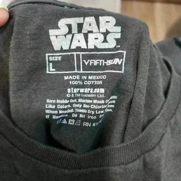 Adult Star Wars Logo T-Shirt Size L Black Unisex - Picture 4 of 4